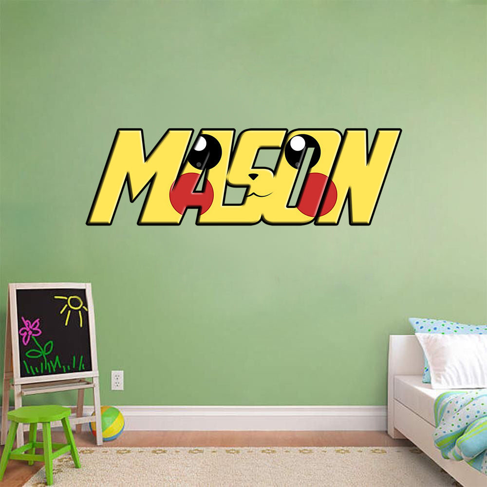 PIKACHU Pokémon Personnalisé Nom personnalisé Wall Sticker Decal WP234