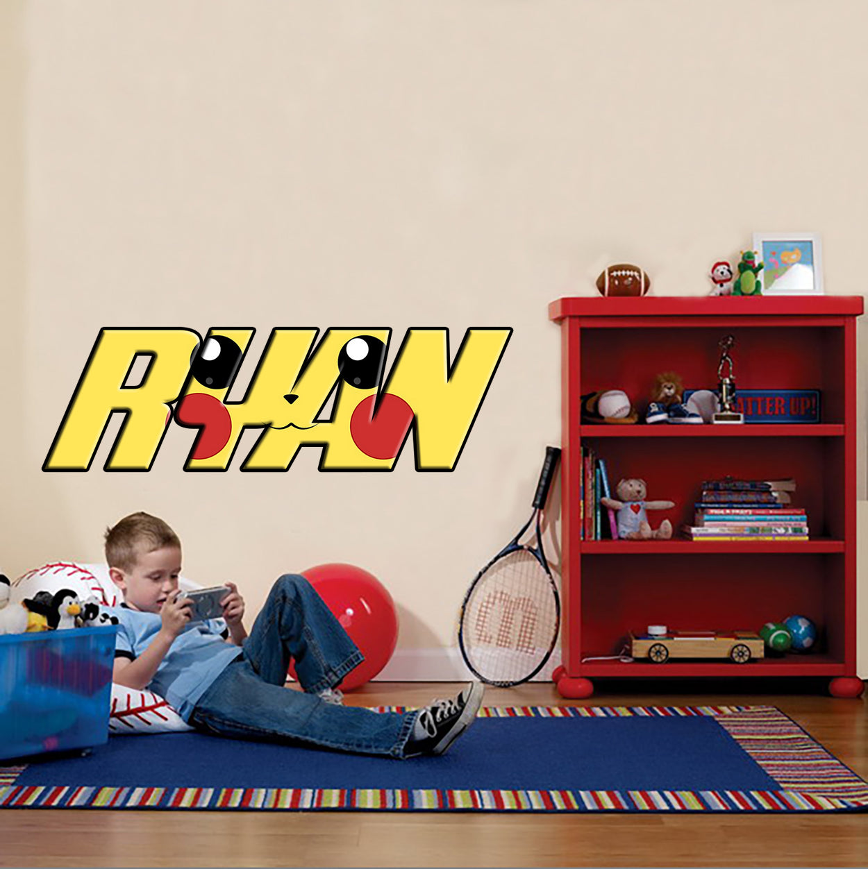 PIKACHU Pokémon Personnalisé Nom personnalisé Wall Sticker Decal WP234
