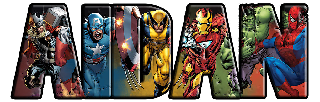 Marvel Super Heroes Personalized Custom Name Wall Sticker Decal WP235
