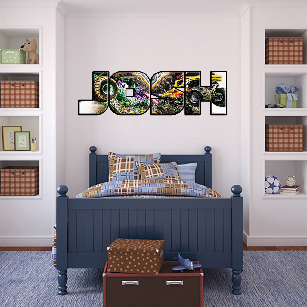 Monster Jam Personalized Custom Name Wall Sticker Decal WP236