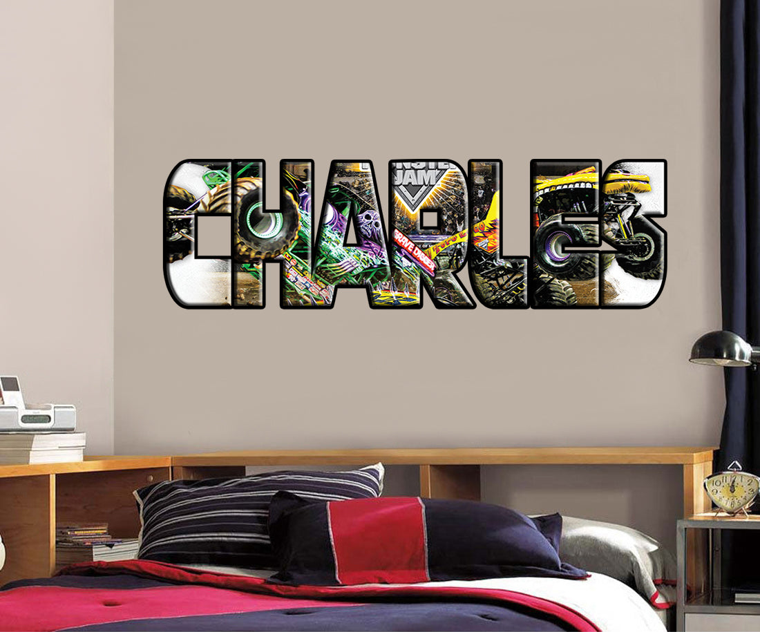 Monster Jam Personalized Custom Name Wall Sticker Decal WP236
