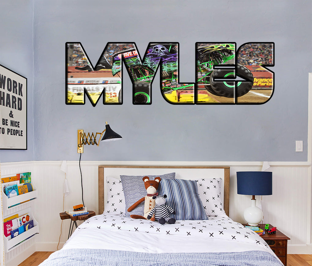 Grave Digger Monster Jam Personalized Custom Name Wall Sticker Decal WP237