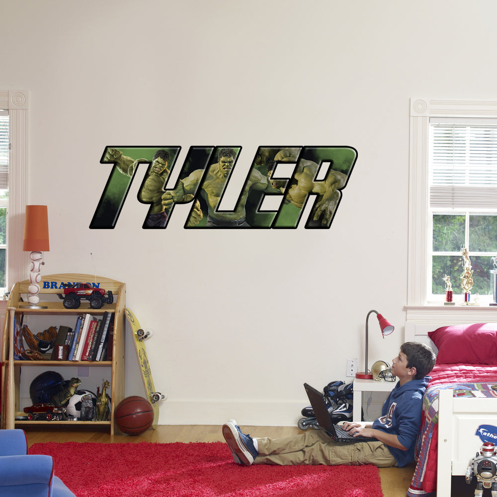 THE INCREDIBLE HULK Super Heroes Personalized Custom Name Wall Sticker Decal WP239