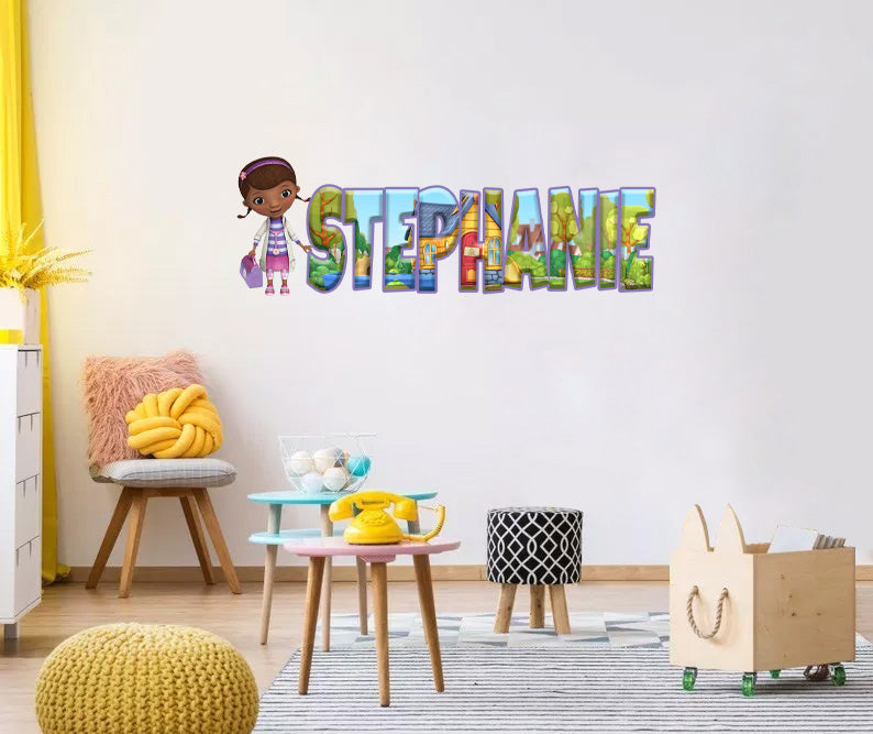 Doc McStuffins Personalized Custom Name Wall Sticker Decal WP241