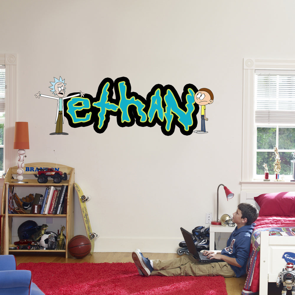 Rick & Morty Personnalisé Custom Name Wall Sticker Decal WP242