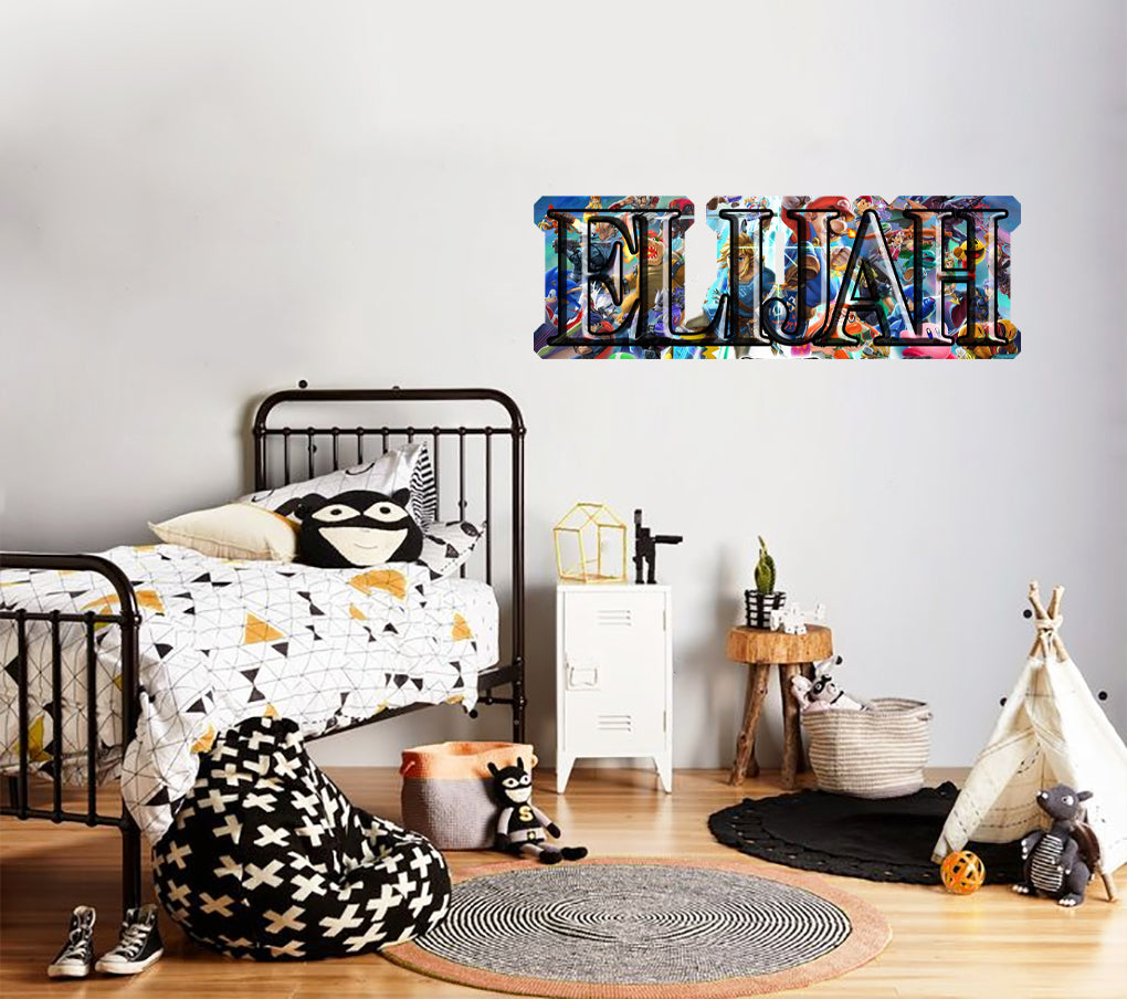 Super Smash Bros Ultimate Personalized Custom Name Wall Sticker Decal WP243
