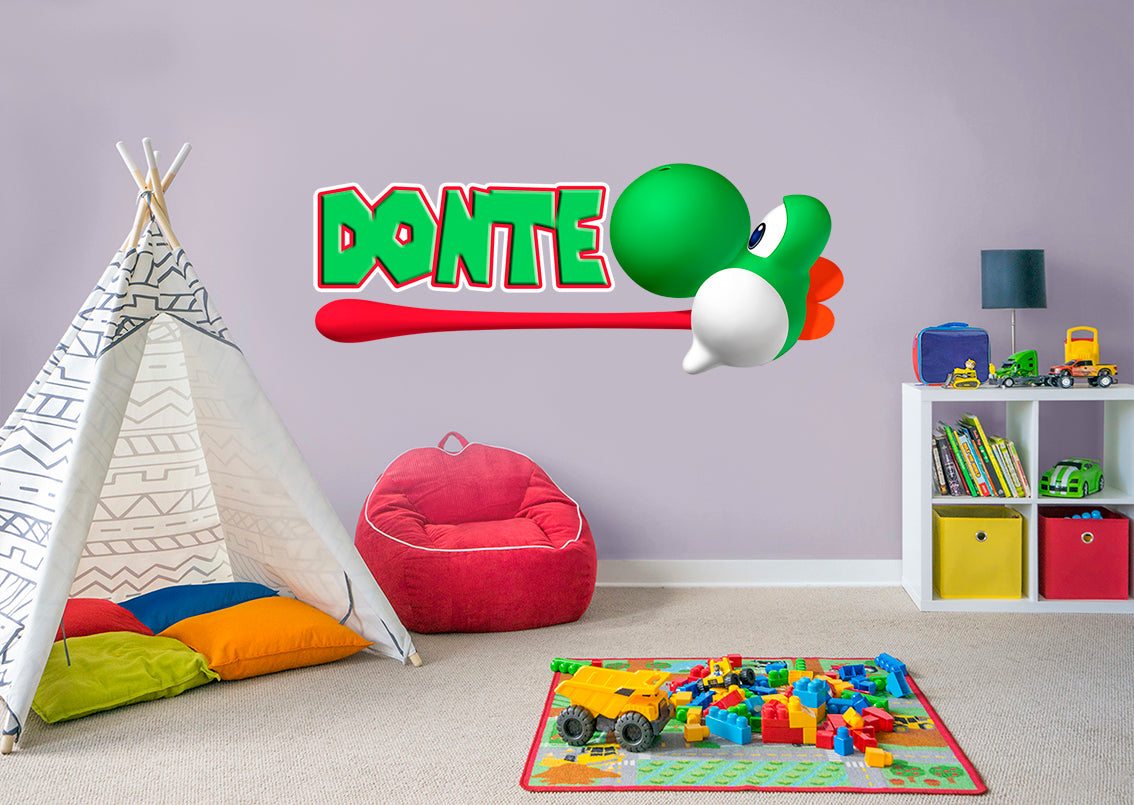 Yoshi Super Mario Bros Personnalisé Custom Name Wall Sticker Decal WP244