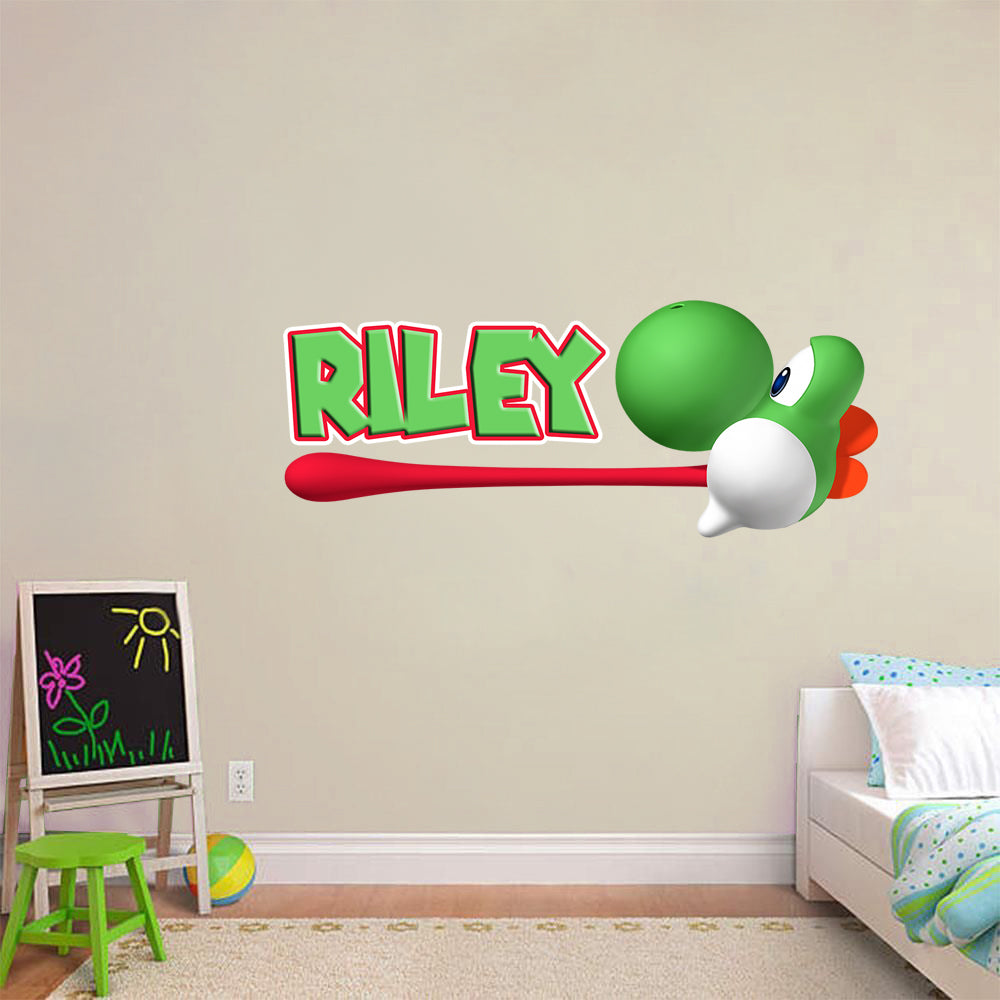 Yoshi Super Mario Bros Personnalisé Custom Name Wall Sticker Decal WP244