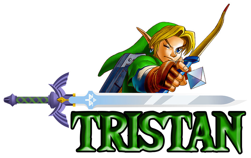 Link Legend Of Zelda Personalized Custom Name Wall Sticker Decal WP248