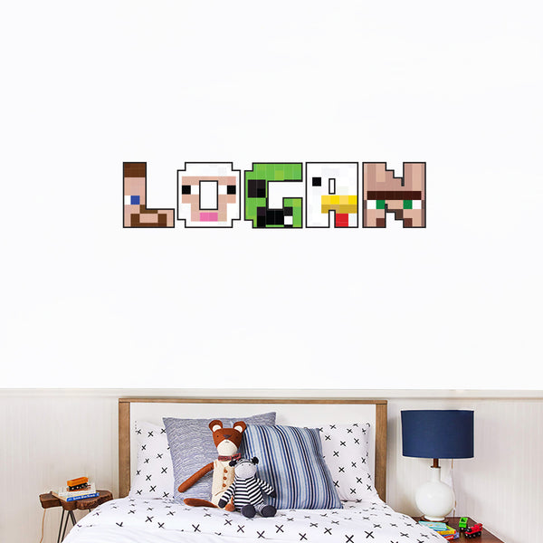 Sticker mural Minecraft avec Nom personnalisable