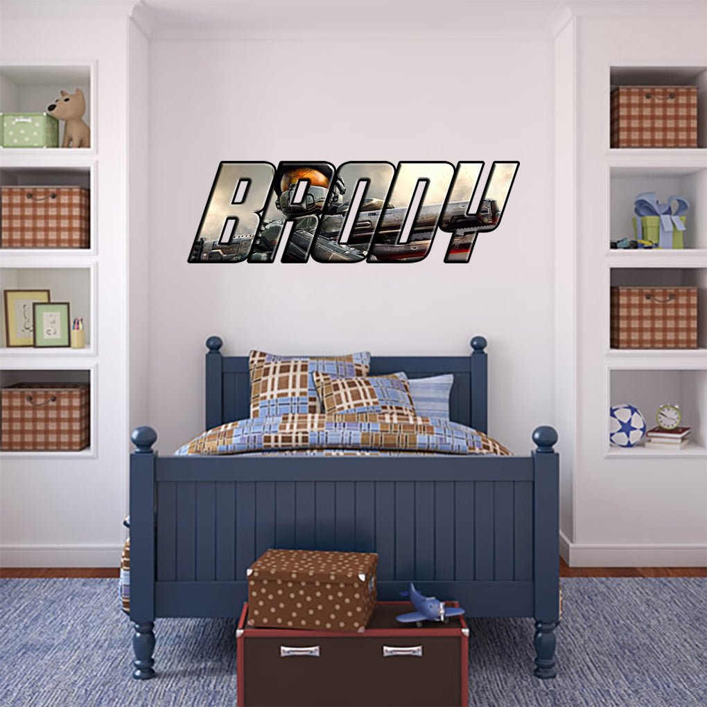 Halo Master Chief Personalized Custom Name Wall Sticker Decal WP254