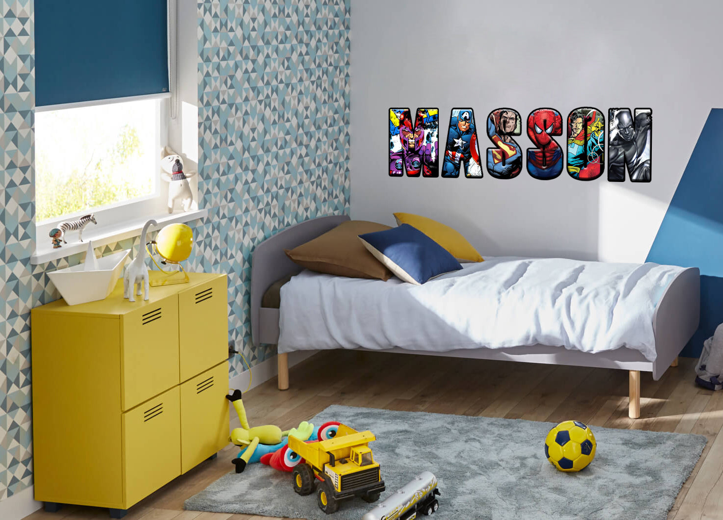 SUPERHERO ALPHABET Personnalisé Custom Name Wall Sticker Decal WP259
