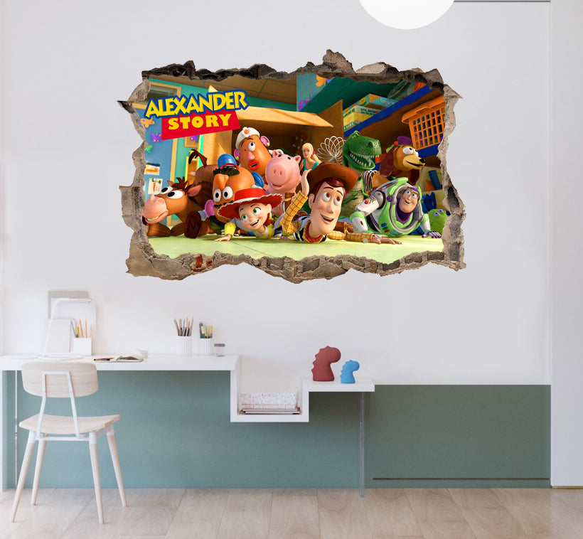 Toy Story Personalized 3D Smashed Bricks Decal Wall Sticker WP268