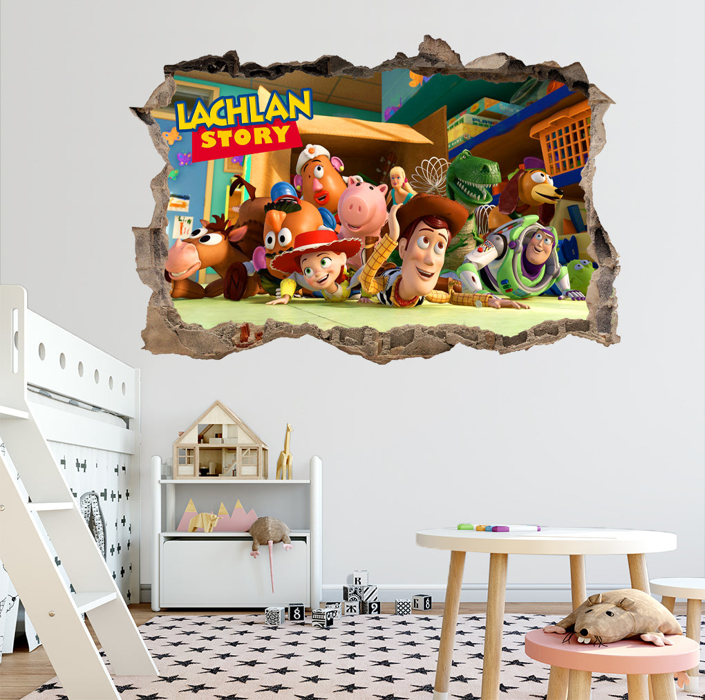Toy Story Personalized 3D Smashed Bricks Decal Wall Sticker WP268