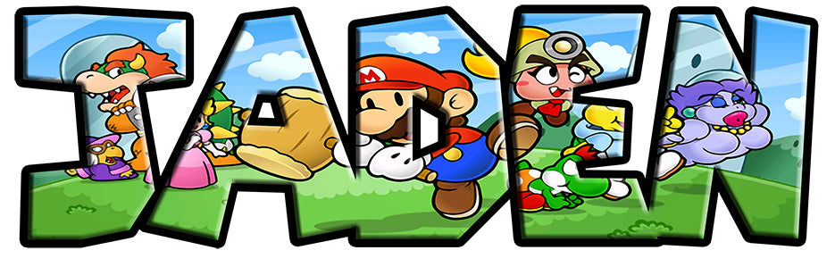 PAPER MARIO Personalized Custom Name Wall Sticker Decal WP276