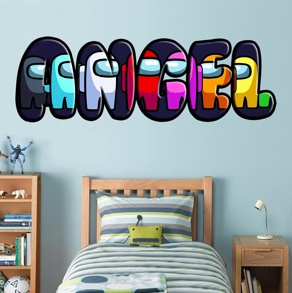 Among Us Video Game Personalized Custom Name Wall Sticker Decal WP279
