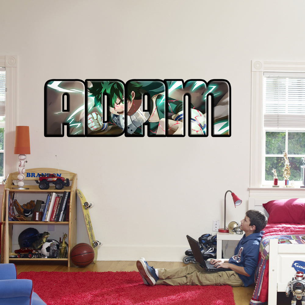 My Hero Academia Izuku Midoriya Personalized Custom Name Wall Sticker Decal WP285
