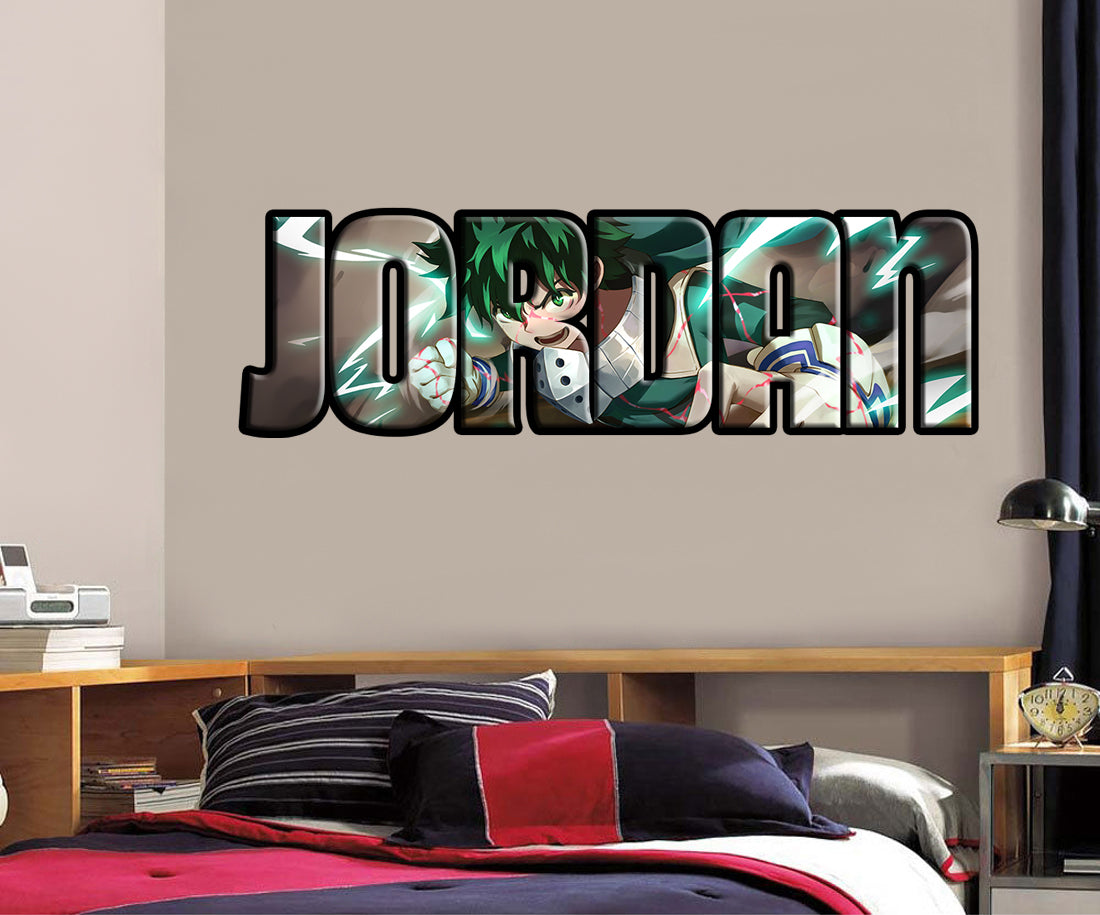 My Hero Academia Izuku Midoriya Personalized Custom Name Wall Sticker Decal WP285
