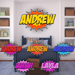 Comic Book Graffiti Personalized Custom Name Wall Sticker Decal WP288