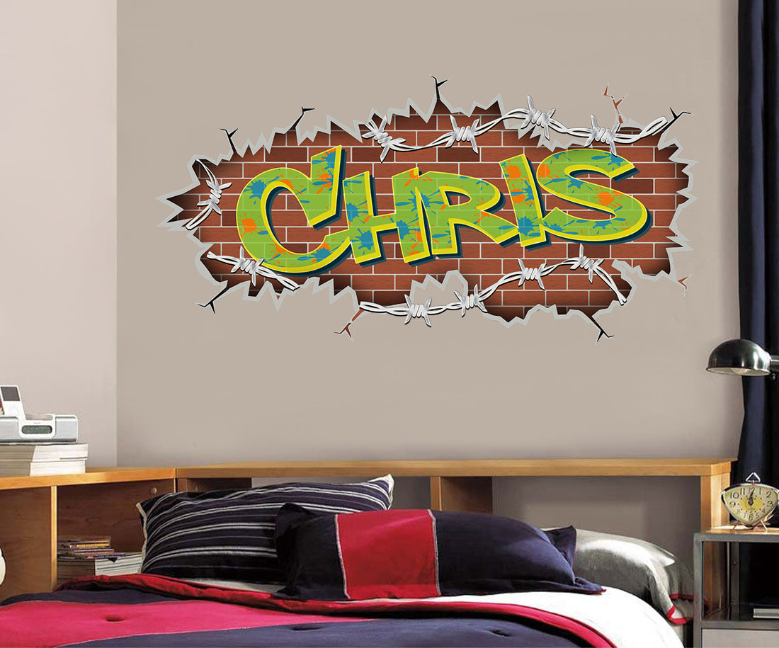 Graffiti Cool Personnalisé Custom Name Wall Sticker Decal WP293 Graffiti Cool Personnalisé Nom Mur Sticker Decal WP293
