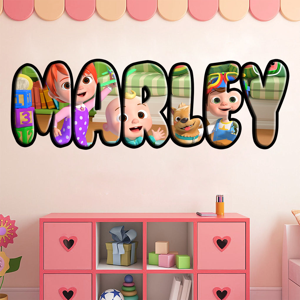Cocomelon Personalized Custom Name Wall Sticker Decal WP298