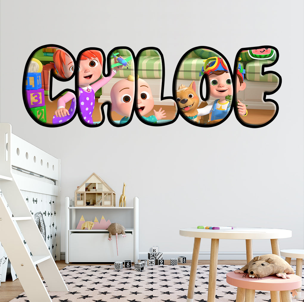 Cocomelon Personalized Custom Name Wall Sticker Decal WP298