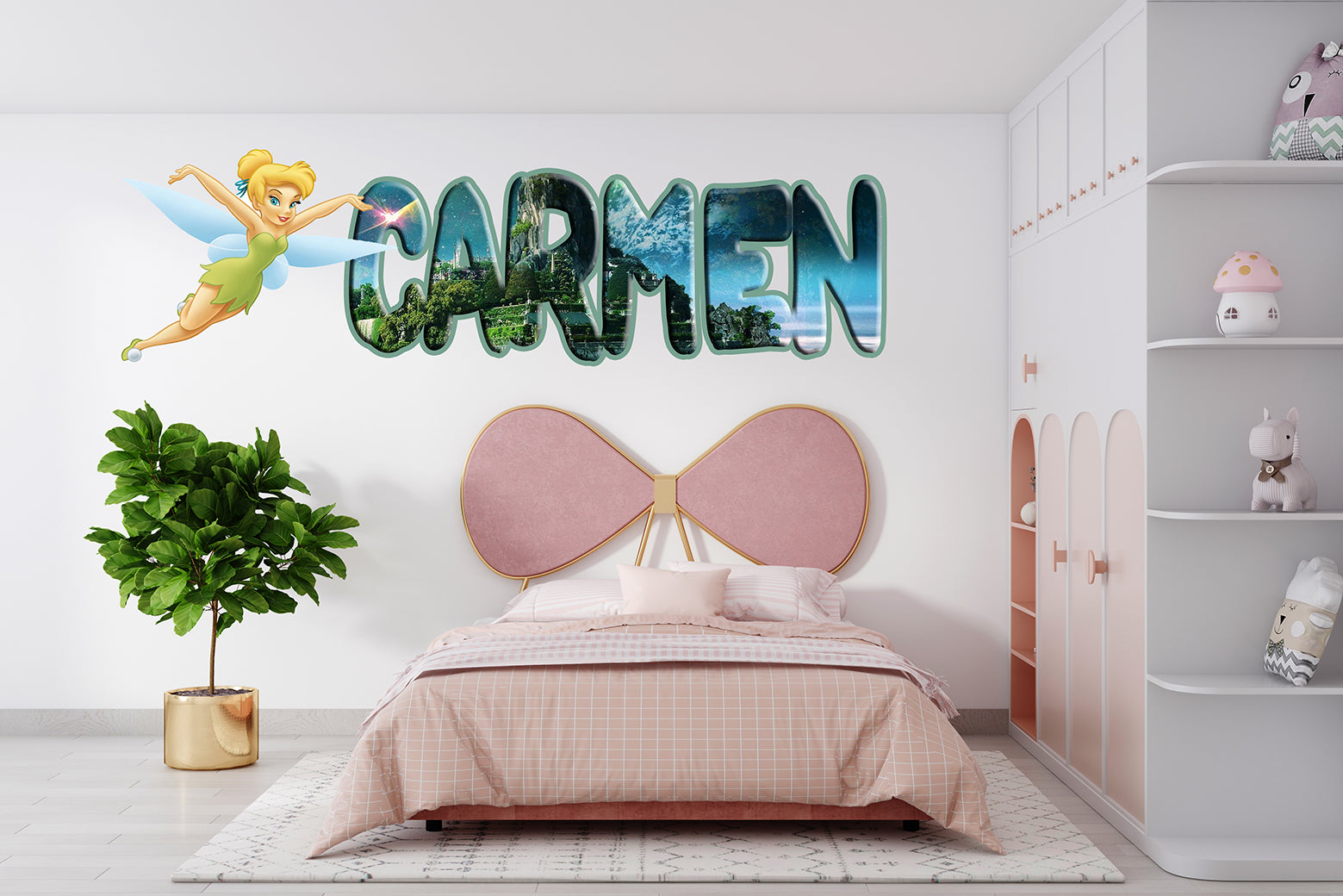 Tinkerbell Fairy Dust Personalized Custom Name Wall Sticker Decal WP308