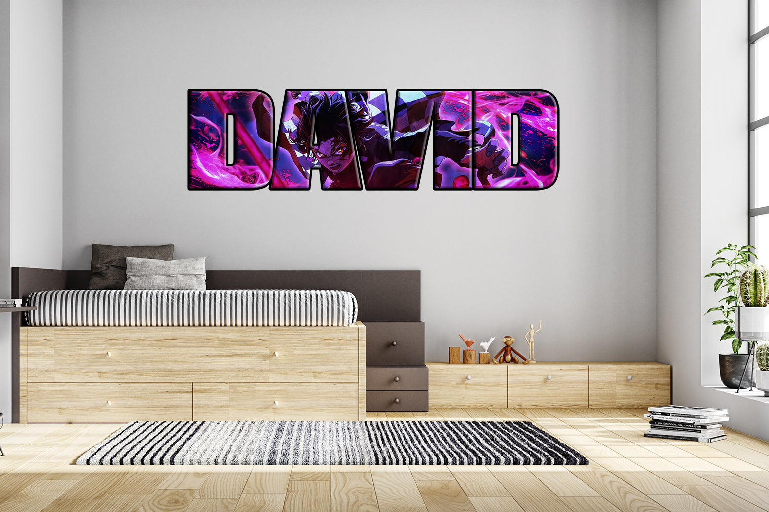 Demon Slayer Personalized Custom Name Wall Sticker Decal WP309