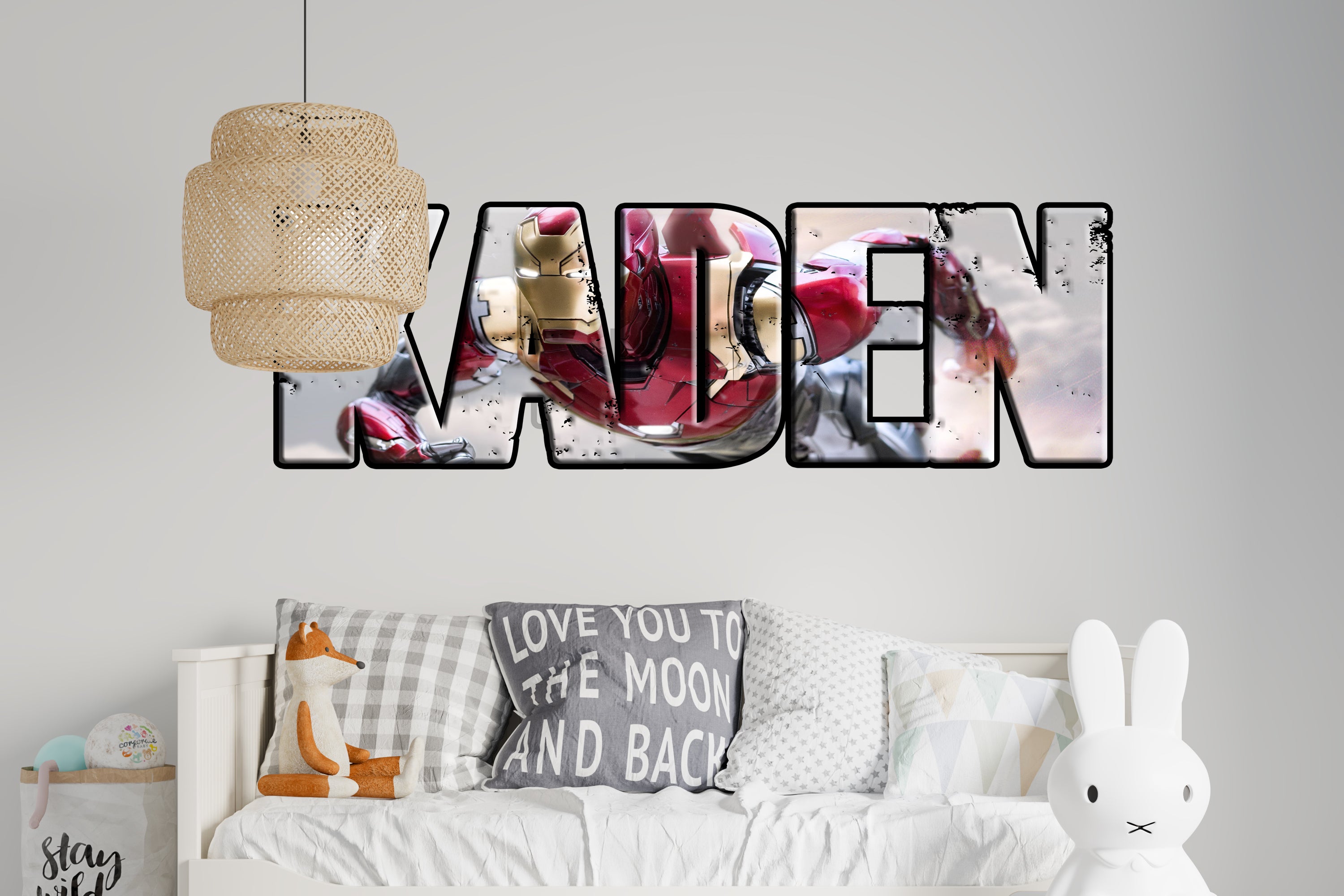 THE AVENGERS Super Heroes Personnalisé Custom Name Wall Sticker Decal WP75