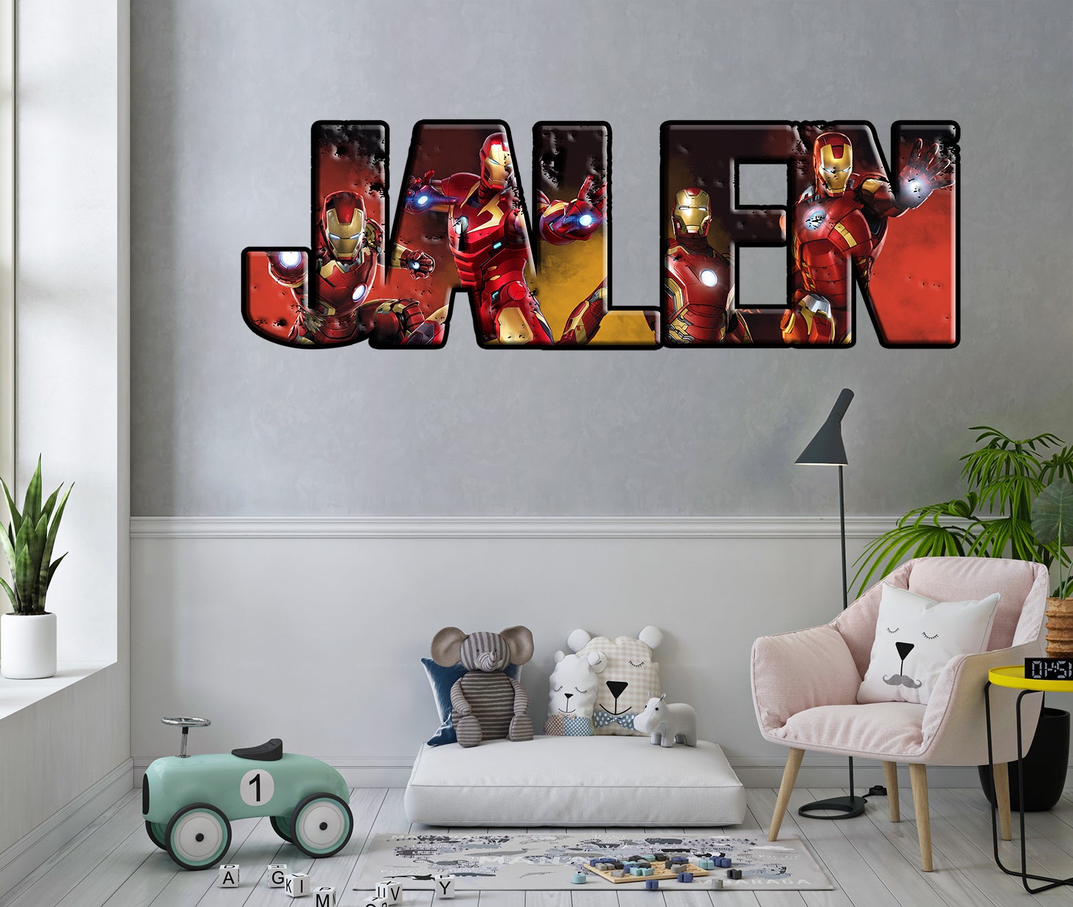 THE AVENGERS Super Heroes Personnalisé Custom Name Wall Sticker Decal WP75