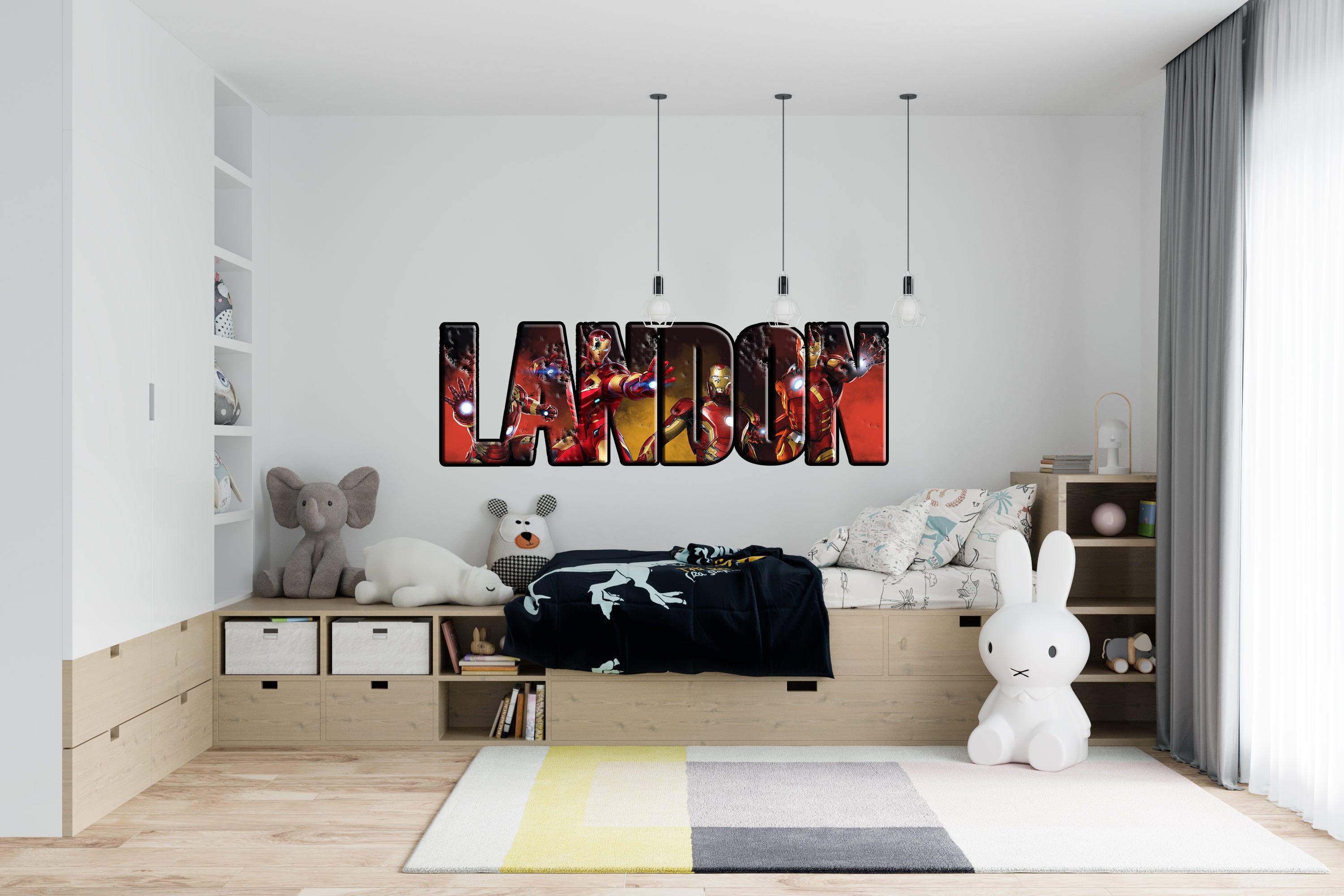 THE AVENGERS Super Heroes Personnalisé Custom Name Wall Sticker Decal WP75
