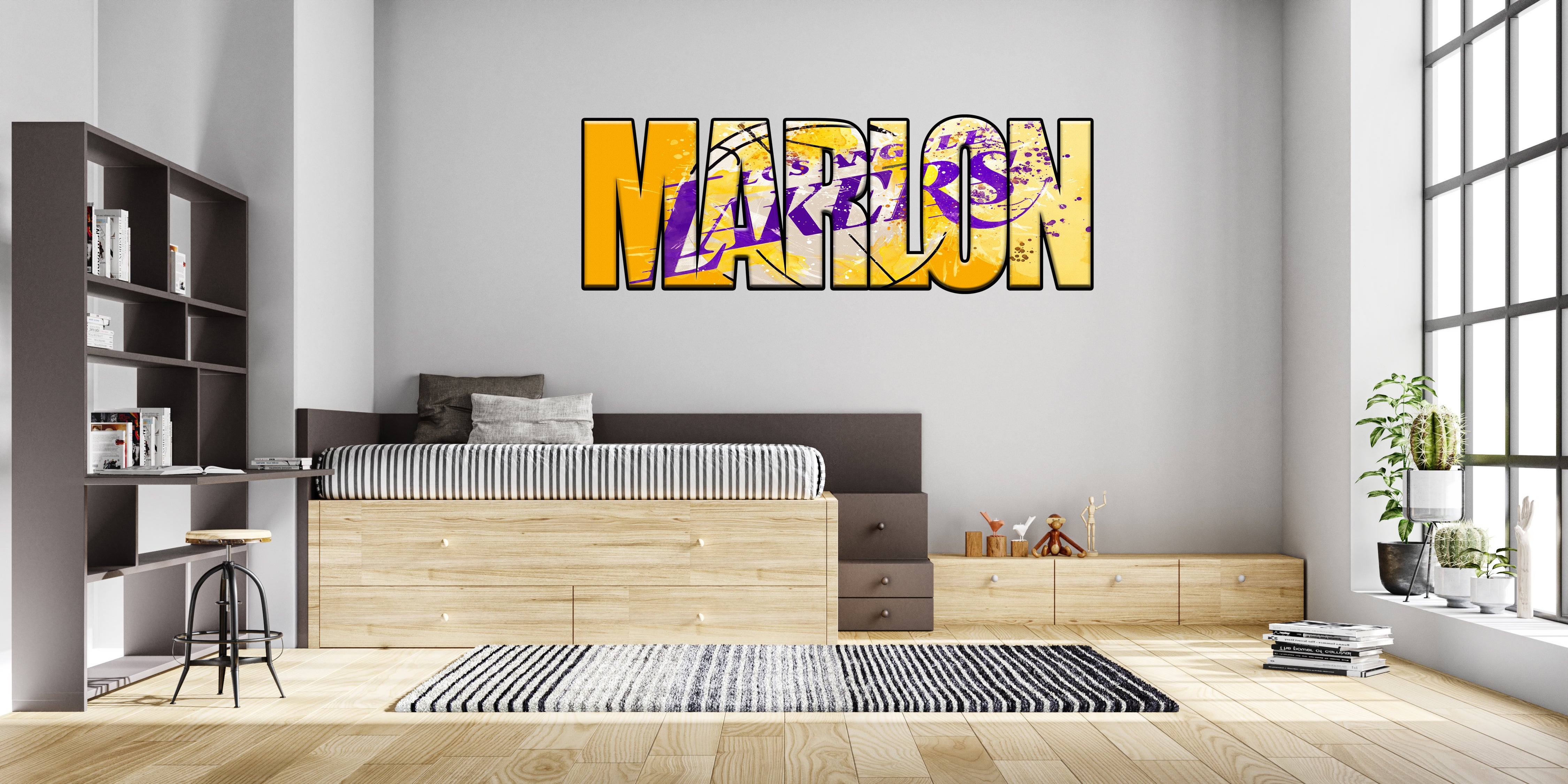 LA LAKERS Basketball Personalized Custom Name Wall Sticker Decal WP314