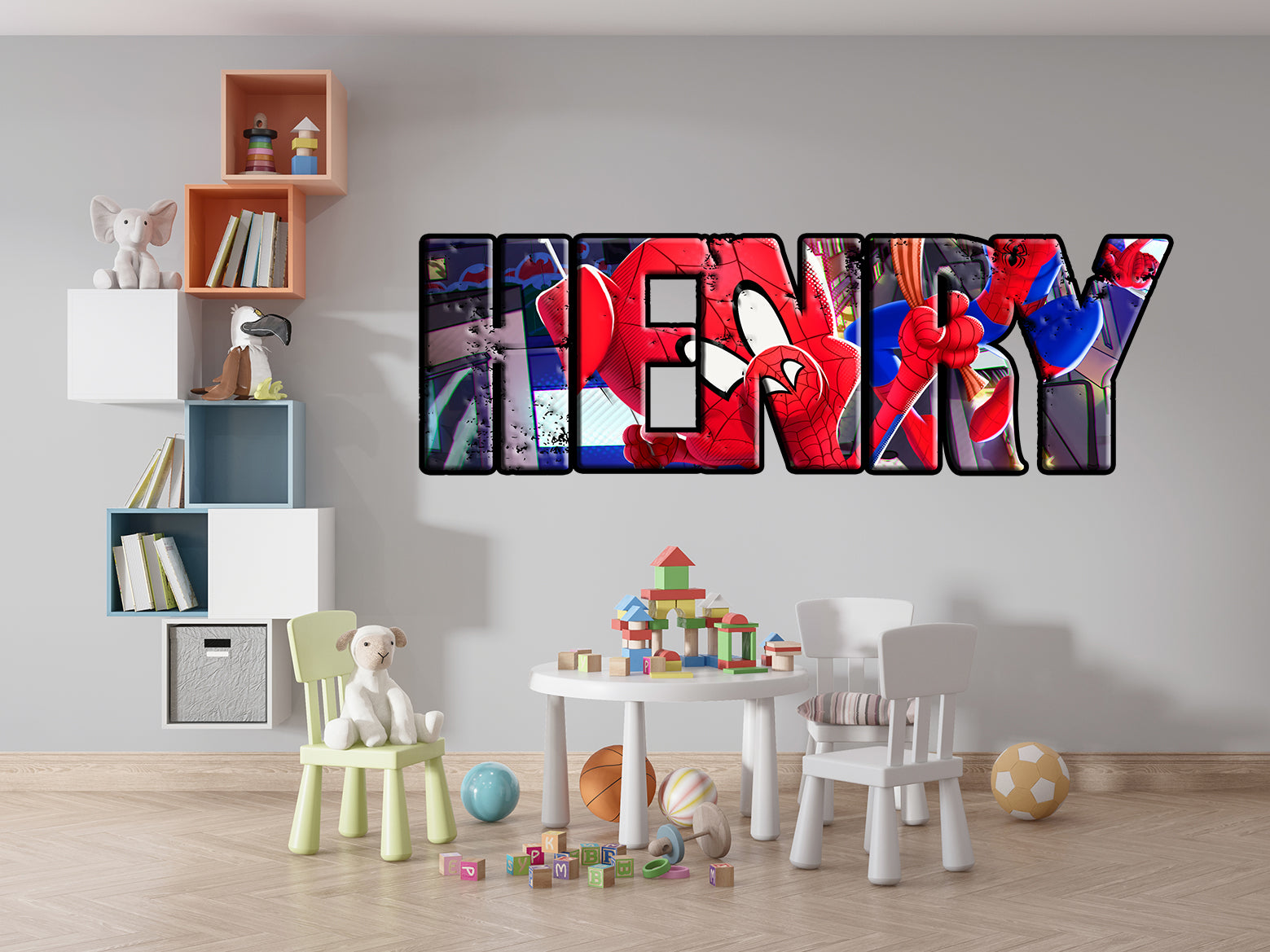 Spider Ham Into The Spider Verse Personalized Custom Name Wall Sticker Decal WP323