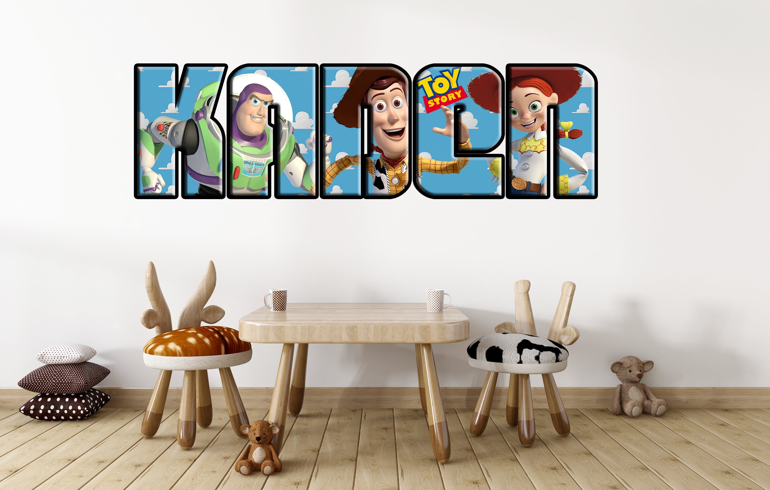 Toy Story Kids Personalized Custom Name Wall Sticker Decal WP90