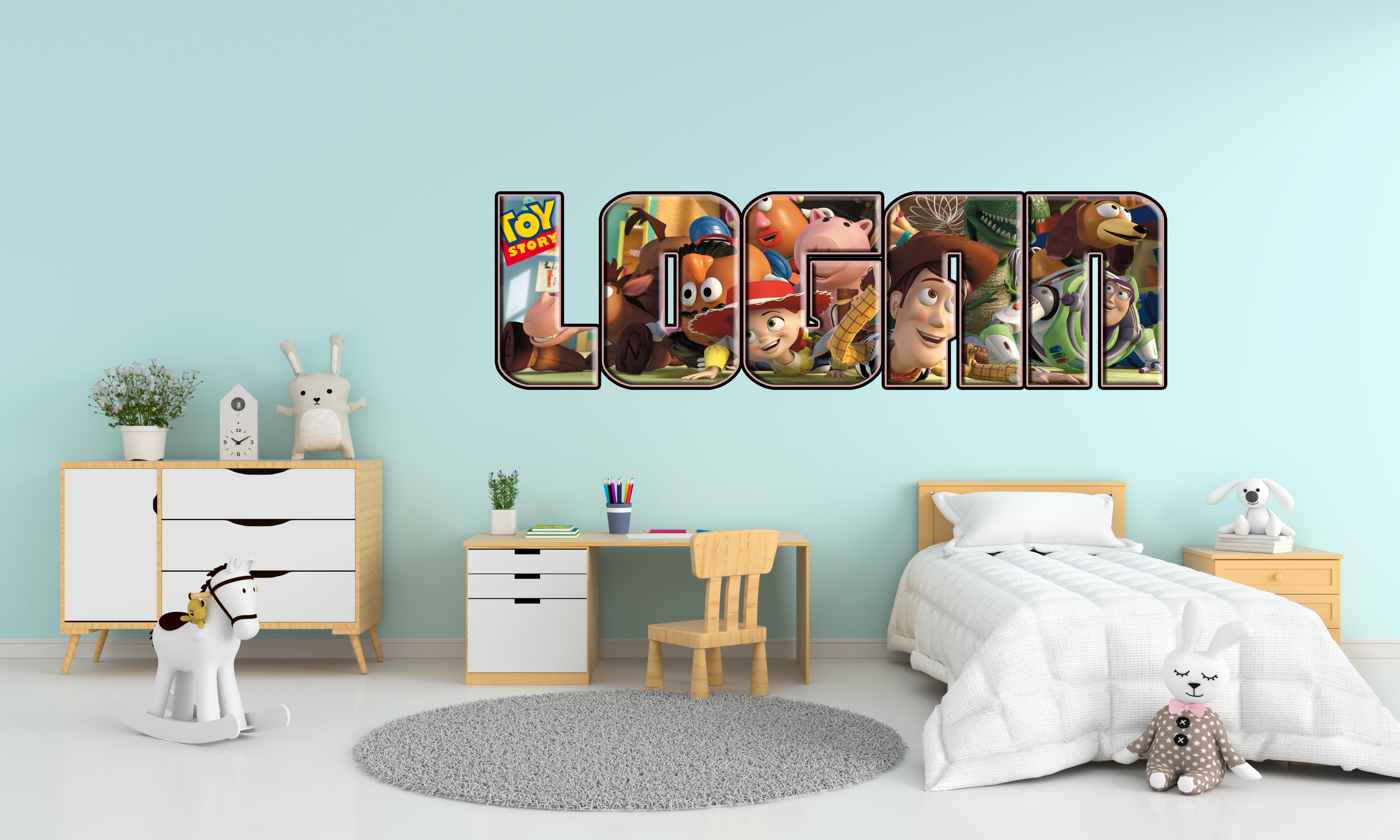 Toy Story Kids Personalized Custom Name Wall Sticker Decal WP332