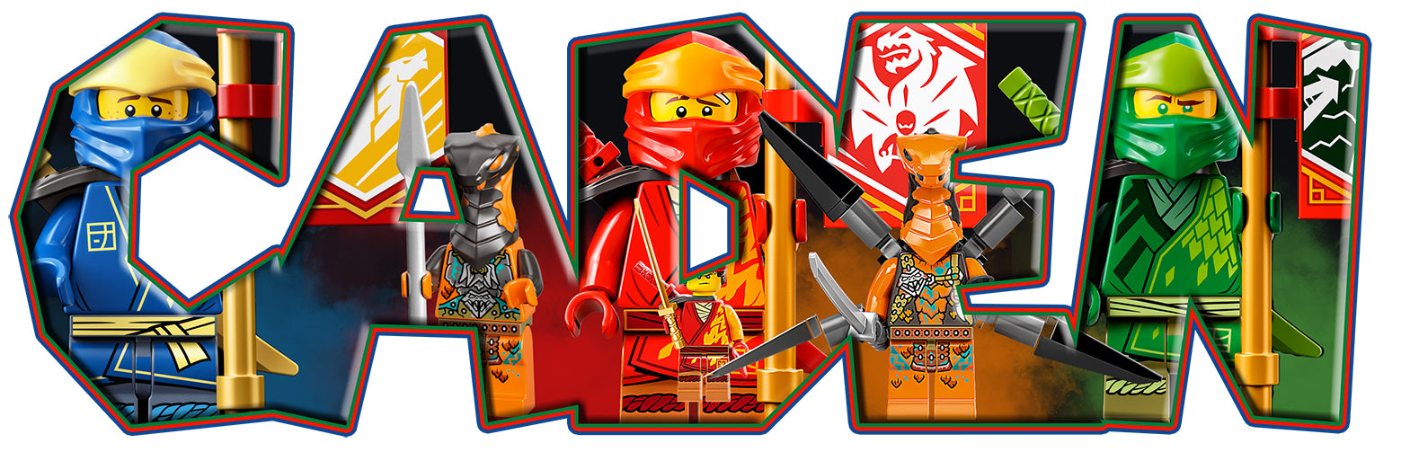 Ninjago Lego Personalized Custom Name Wall Sticker Decal WP333