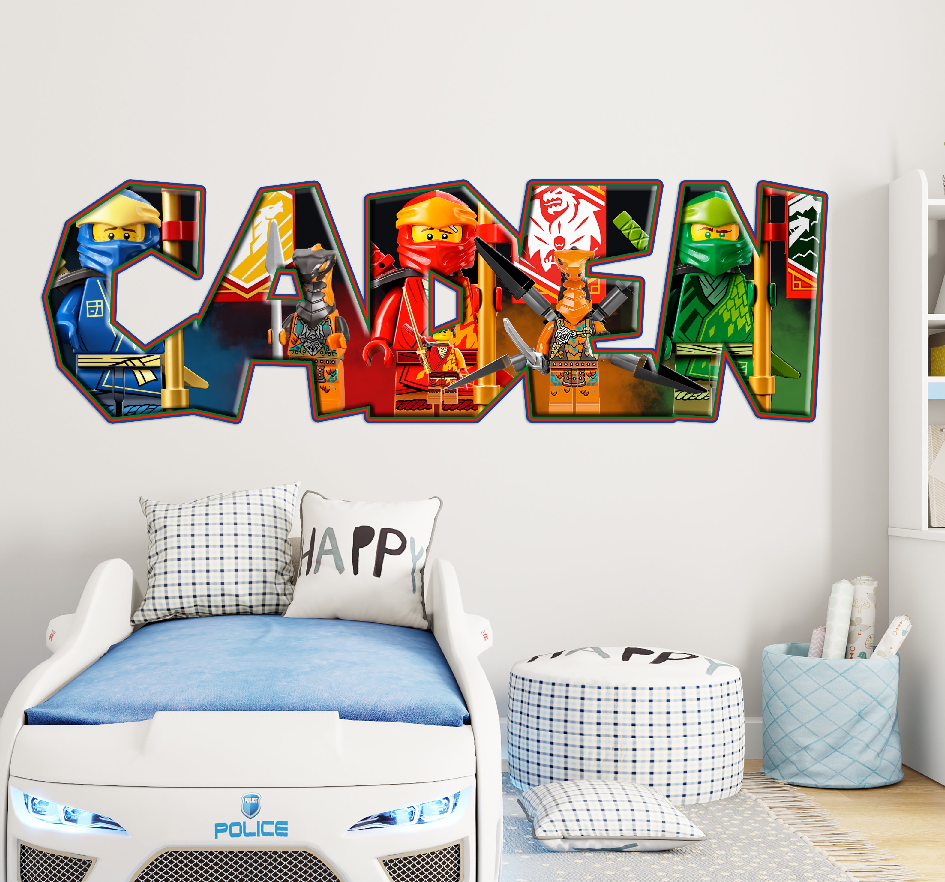 Ninjago Lego Personalized Custom Name Wall Sticker Decal WP333