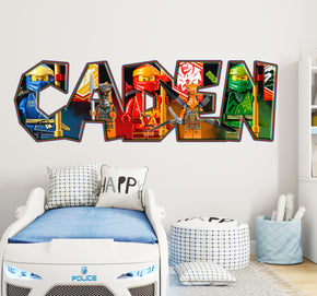 Ninjago Lego Personalized Custom Name Wall Sticker Decal WP333