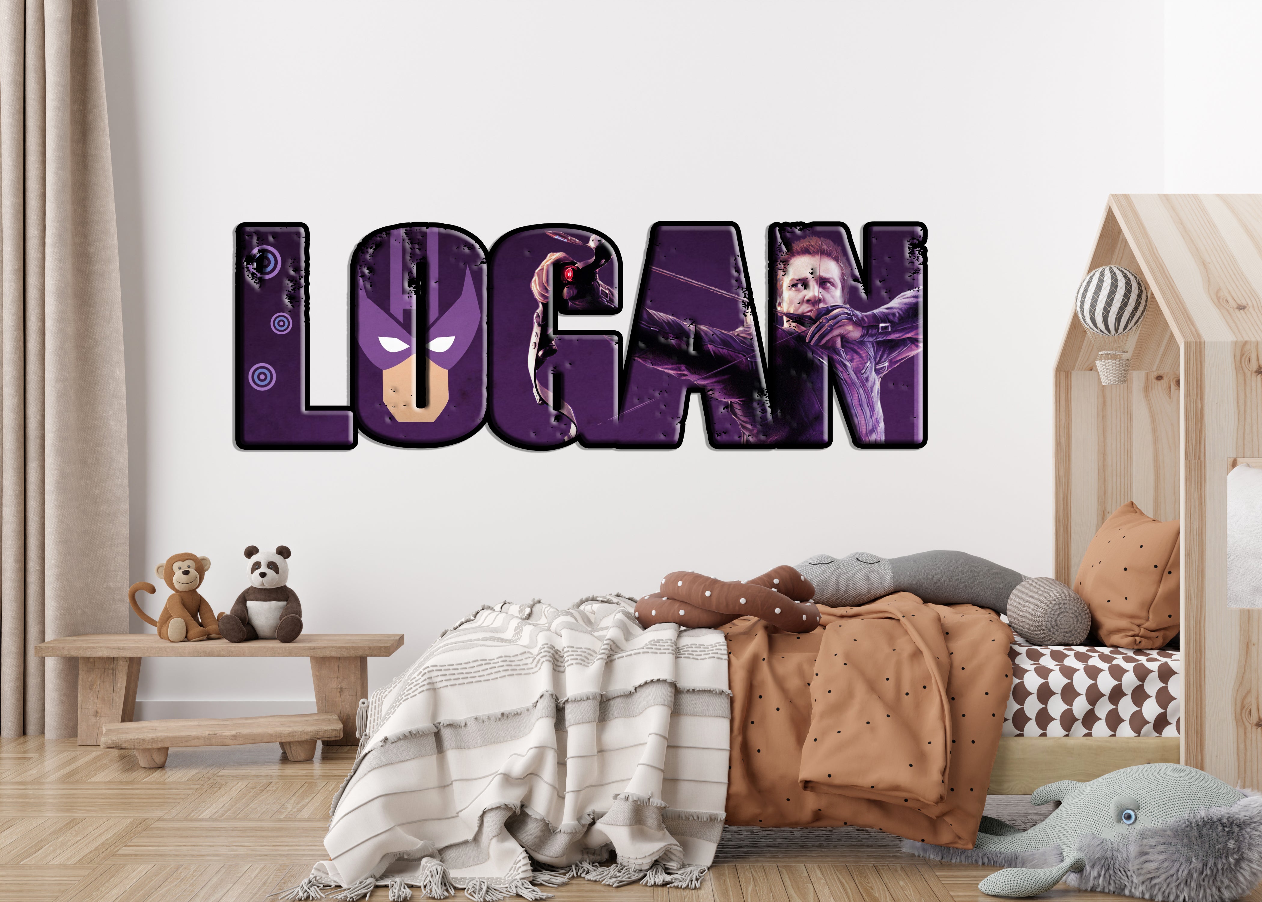 Hawkeye Marvel Super Heroes Personalized Custom Name Wall Sticker Decal WP339