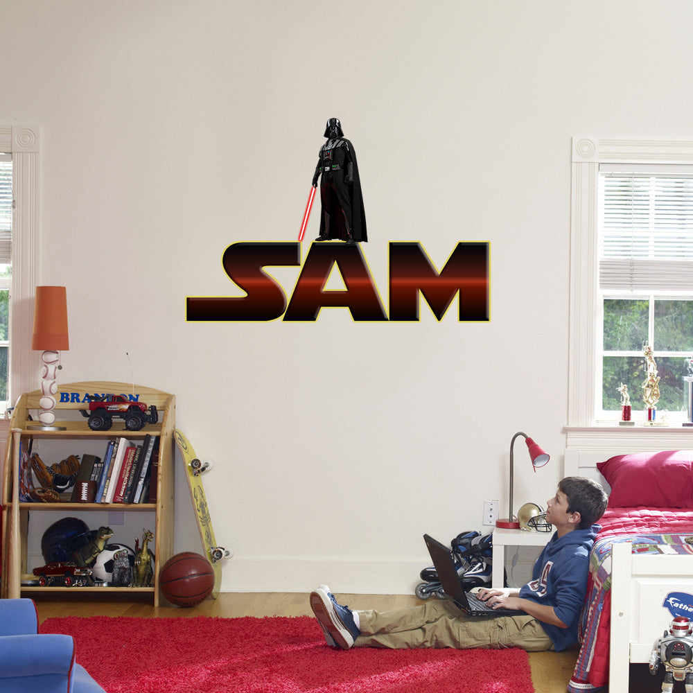 Star Wars Darth Vader Personnalisé Custom Name Wall Sticker Decal WP33