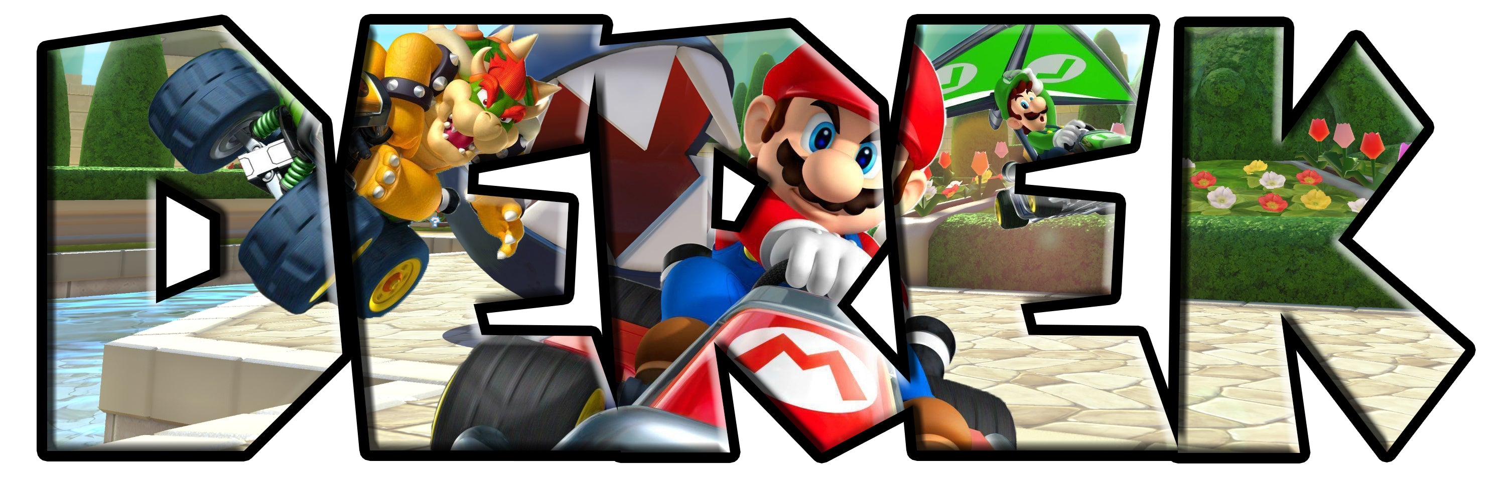 Mario Kart Super Mario Bros Personalized Custom Name Wall Sticker Decal WP344