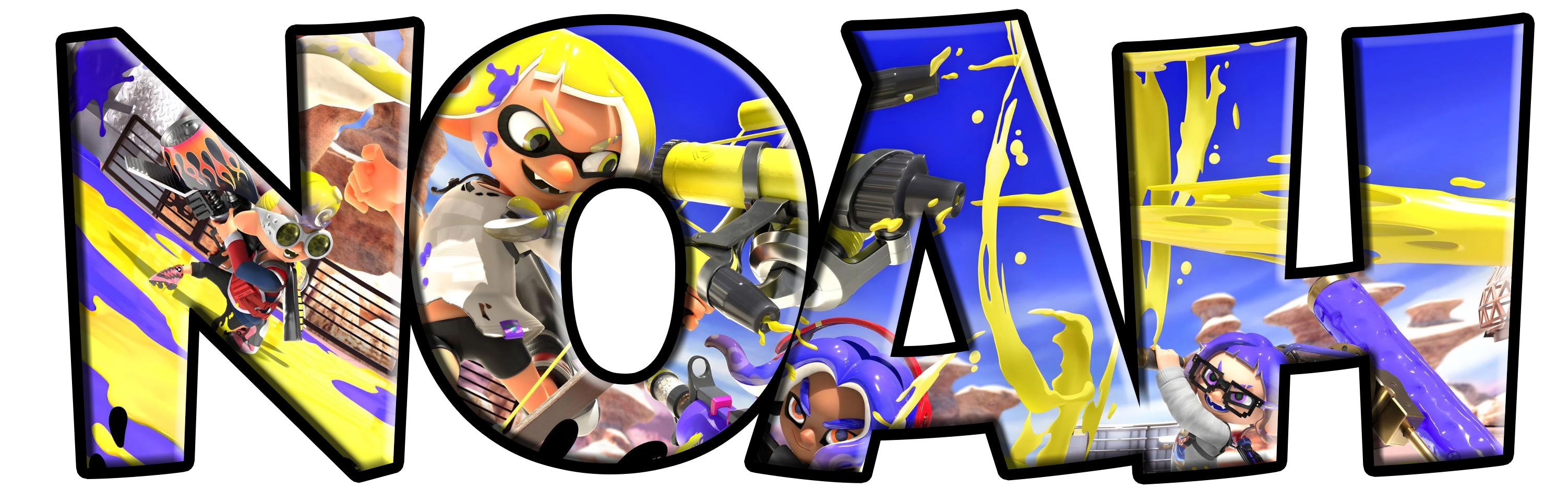 Splatoon Personalized Custom Name Wall Sticker Decal WP345