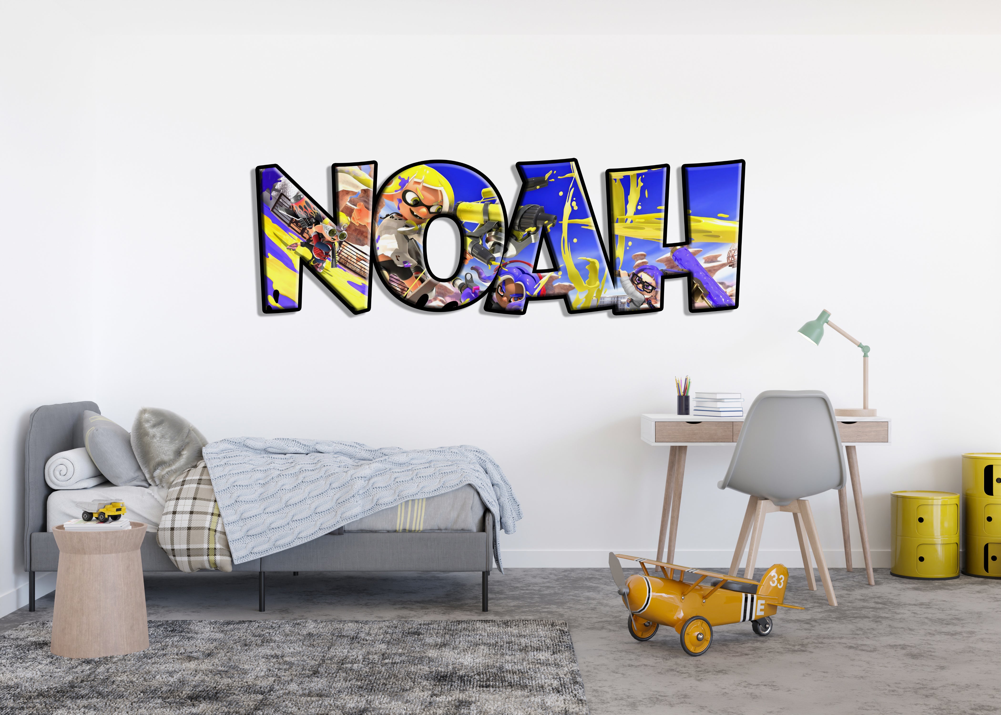 Splatoon Personalized Custom Name Wall Sticker Decal WP345