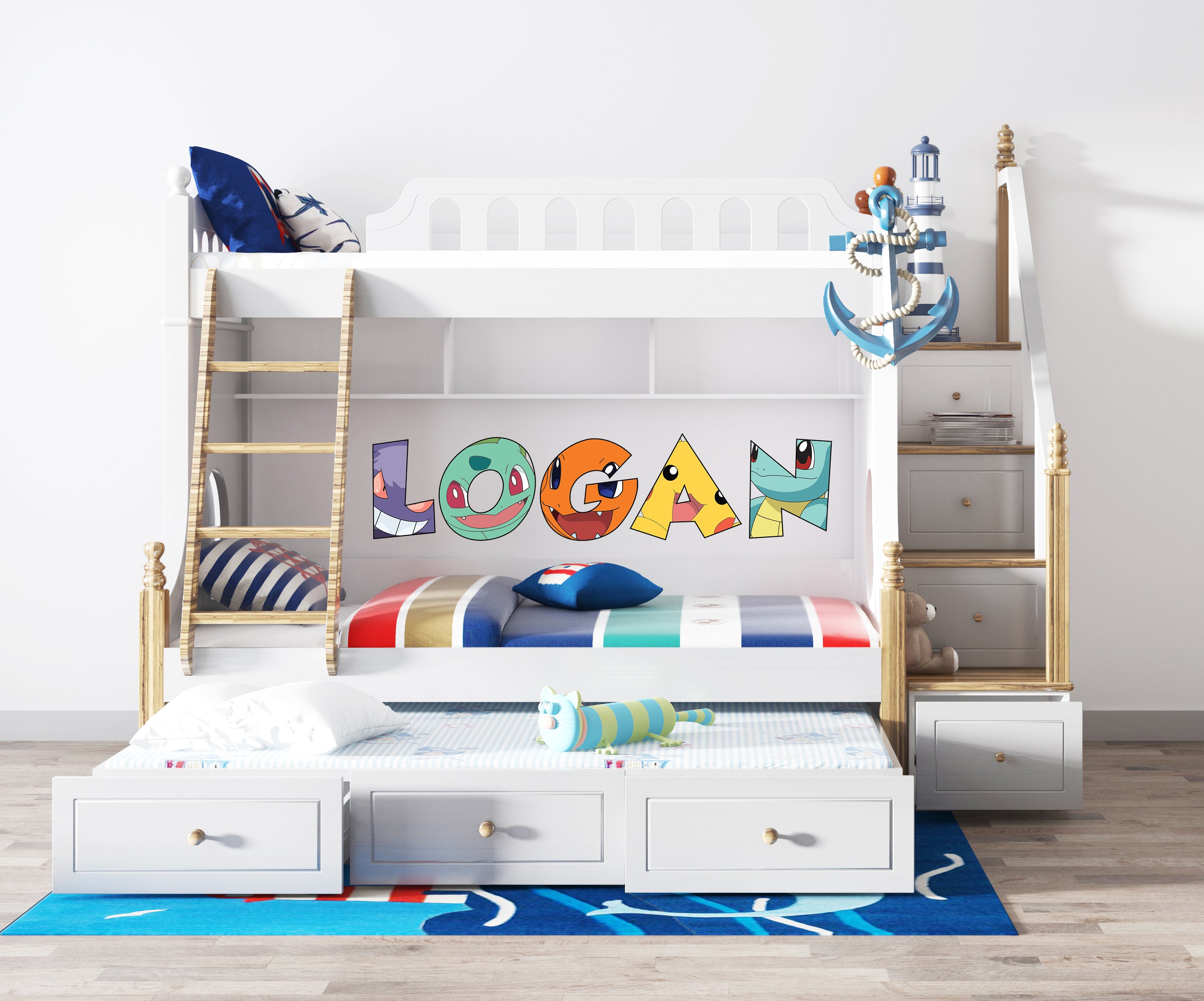 Pokemon Personalized Custom Name Wall Sticker Decal wp349