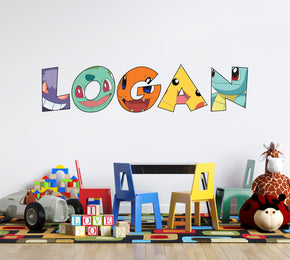 Pokemon Personalized Custom Name Wall Sticker Decal wp349
