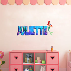 Ariel The Little Mermaid Personnalisé Custom Name Wall Sticker Decal WP35