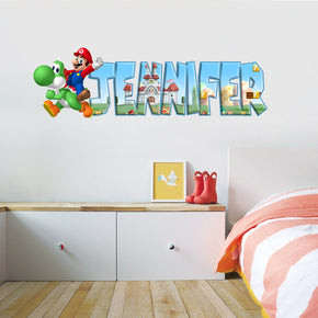 Super Mario Bros Personalized Custom Name Wall Sticker Decal WP37