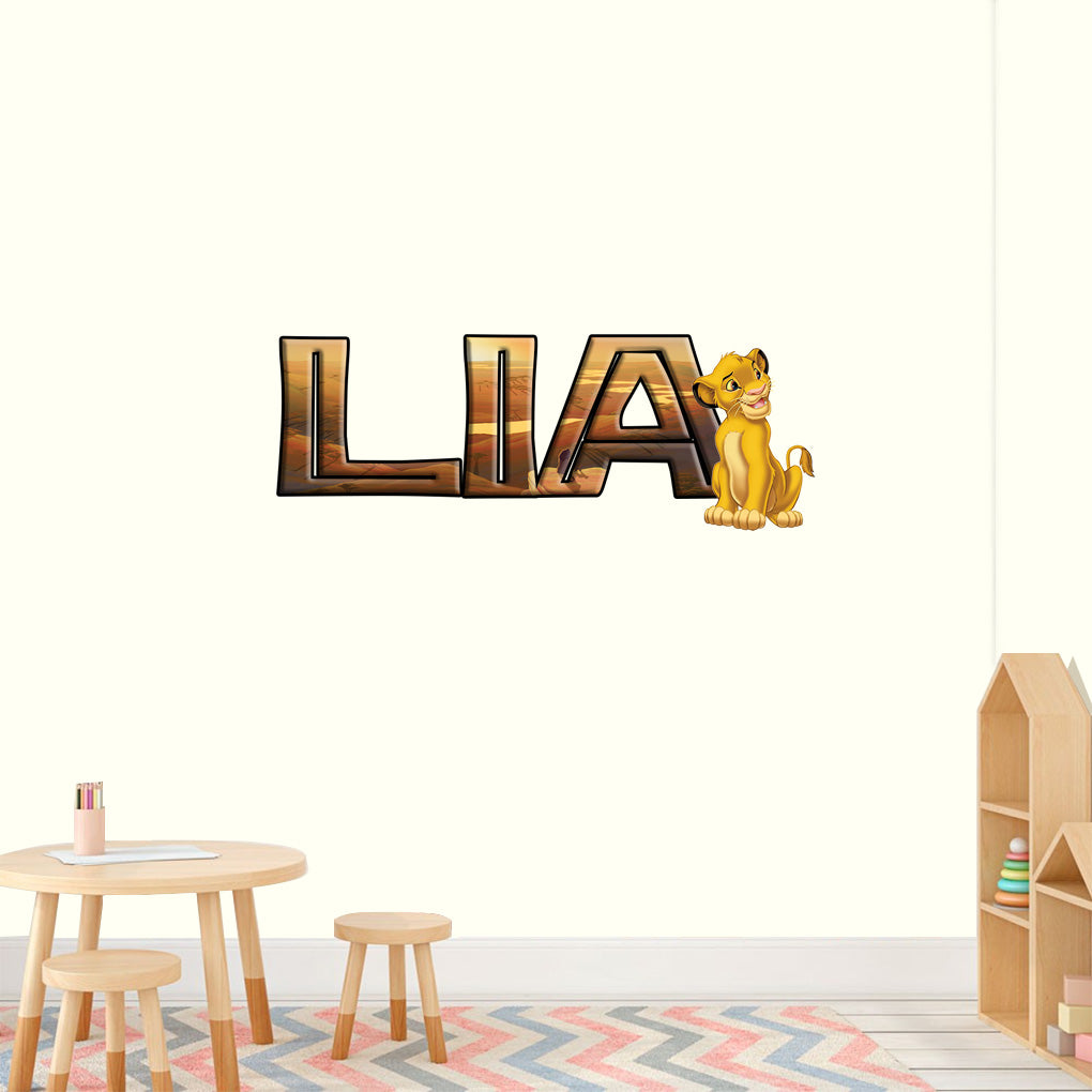 Simba Lion King Personalized Custom Name Wall Sticker Decal WP42