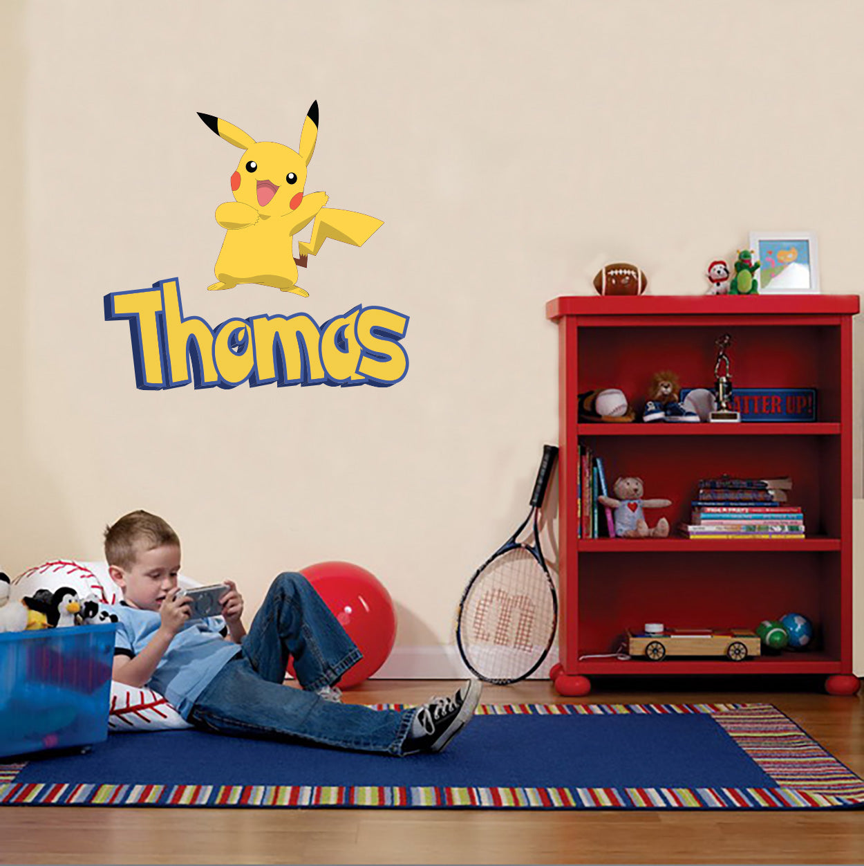Pikachu Personalized Custom Name Wall Sticker Decal WP46