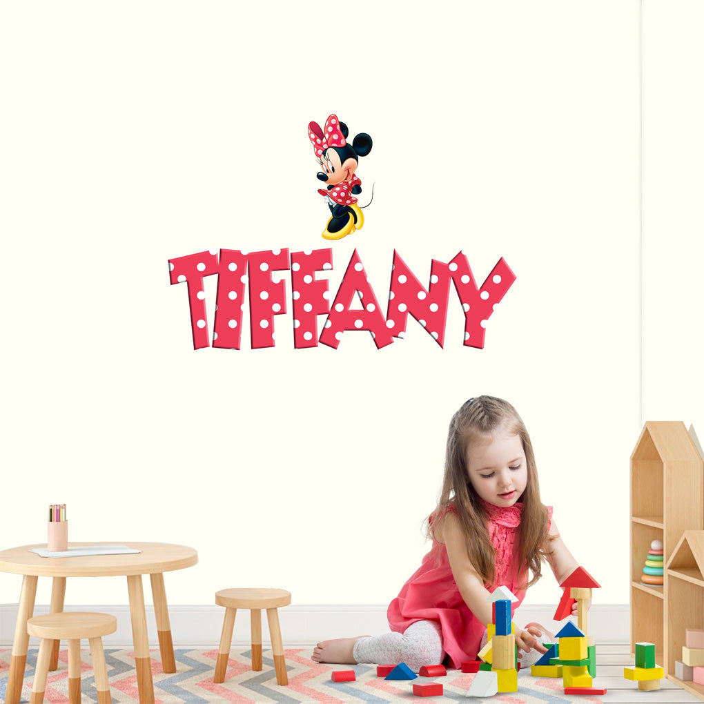 Minnie Mouse Personalized Custom Name Wall Sticker Decal WP51